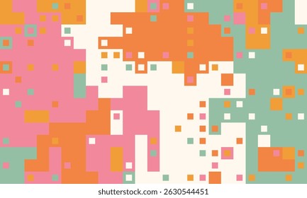 Abstract pixel art background.  Vibrant pastel colors create a dynamic, playful design perfect for websites, presentations, or social media.