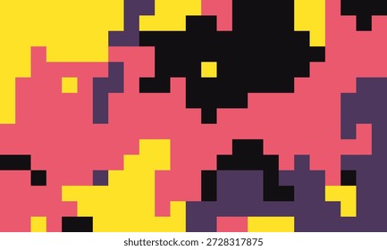 Abstract pixel art background. Vibrant colors, dynamic composition.  Perfect for tech, gaming, or modern design projects.  Suggests energy, innovation, and digital transformation.