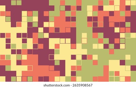 Abstract pixel art background.  Warm earth tones create a mosaic effect, perfect for website banners, tech presentations, or modern design projects.