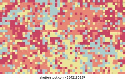 Abstract pixel art background.  Warm, pastel color palette creates a calming yet dynamic visual. Perfect for website banners, app interfaces, or textile designs.
