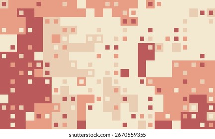 Abstractas fondo de pixel art.  Los tonos cálidos y terrosos crean un efecto de mosaico texturizado, ideal para Anuncios de Sitio web, presentaciones o proyectos de diseño moderno.