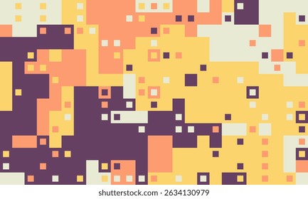 Abstractas fondo de pixel art.  Los cuadrados geométricos de tonos cálidos crean un diseño vibrante y texturizado perfecto para Anuncios de Sitio web, redes sociales o presentaciones modernas.