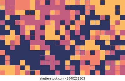 Abstract pixel art background.  Warmtoned geometric mosaic pattern ideal for website banners, tech presentations, or modern design projects.