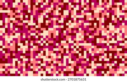 Abstractas fondo de pixel art.  El mosaico de tonos cálidos de cuadrados rosados, rojos y beige crea un patrón vibrante y texturizado ideal para Sitios web, presentaciones y proyectos de diseño.