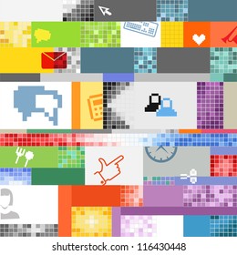 Abstract pixel art color background