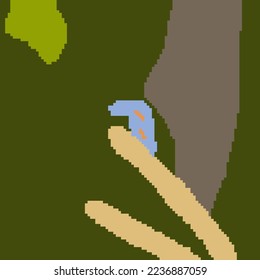 abstract pixel art color combination depicting a natural landscape vector stock background