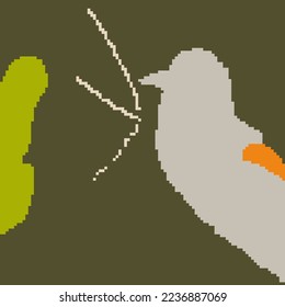 abstract pixel art color combination depicting a natural landscape vector stock background