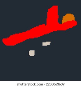 abstract pixel art color combination depicting buildings