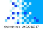Abstract pixel art with gradient of blue and black squares creating dynamic pattern