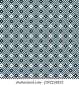 Abstrakte Pixelkunst nahtlose Stoffhintergrund mit geometrischem quadratischem Muster und schwarz-weißem Ton für Tapeten, Gewebe, Druck und Plakat