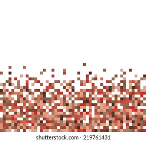 An abstract pixel art style vector background over white