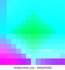 Abstract pixel background with colorful squares. Transition and gradation of color. Vector blend gradient for illustrations, covers and flyer.