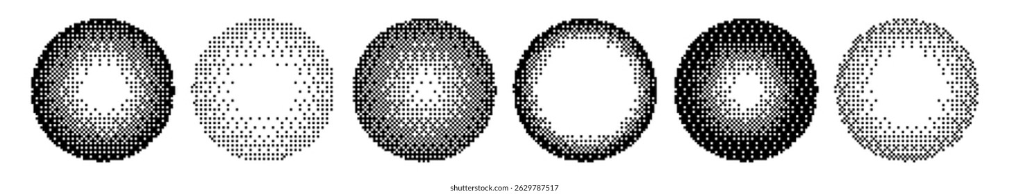 Fondo de píxeles Abstractas con efecto de desintegración y mosaico. Ilustración vectorial plana aislada sobre fondo blanco.