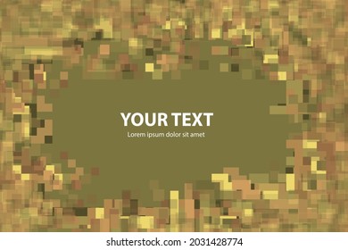 Ilustración de fondo de píxeles abstractos. Lugar para escribir. fondo de azulejos amarillos con sombras.