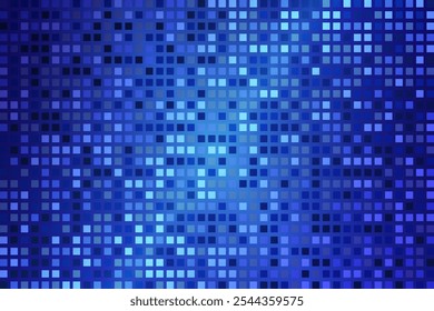Abstract pixel background mosaic blue squares, template business banner vector illustration.