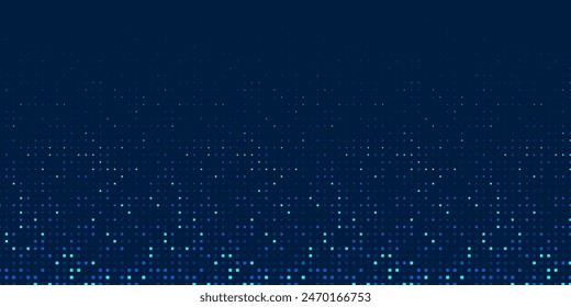 Abstract pixel background. Neon dots. Technological dark background. Vector illustration.