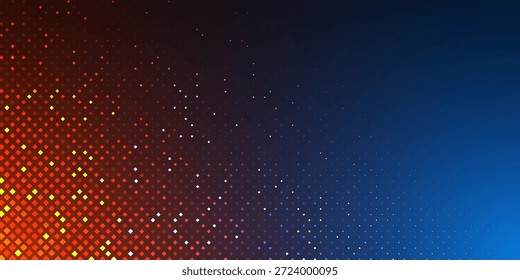 Fondo de píxeles Abstractas. Puntos de neón. Antecedentes tecnológicos. Ilustración vectorial.