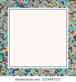 PADRÃO DE FUNDO DE PIXEL ABSTRATO PADRÃO PLANO PASTEL COR FORMAS COM ÁREA DE ESPAÇO DE CÓPIA DESIGN VETOR MODELO PARA PAPEL DE PAREDE, DESIGN DE CAPA
