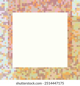 ABSTRACT PIXEL BACKGROUND PATTERN FLAT PASTEL COLOR SHAPES WITH COPY SPACE AREA DESIGN VECTOR TEMPLATE FOR WALLPAPER, COVER DESIGN