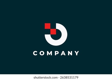 Abstract Pixel Circle letter o or c Logo
