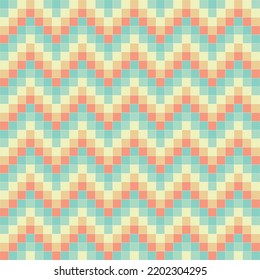 Abstract pixel colorful vector illustration Seamless pattern on background fabric pattern design wallpaper.
