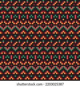 Abstract pixel colorful vector illustration Seamless pattern on background fabric pattern design wallpaper.
