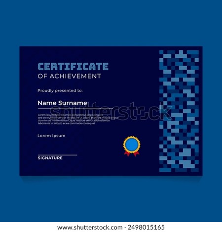 Abstract Pixel Geometric Certificate Template Design