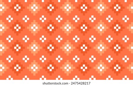 Abstract pixel geometric shape pattern seamless design for fabric print cloth dress carpet curtains and sarong Aztec African Indian Indonesian 