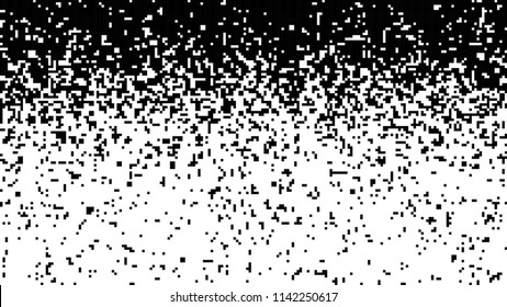 Abstract pixel gradient background. Falling pixels. Broken texture. Abstract vertical gradient halftone. Vector illustration.