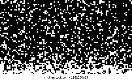 Abstract pixel gradient background. Falling pixels. Broken texture. Abstract vertical gradient halftone. Vector illustration.