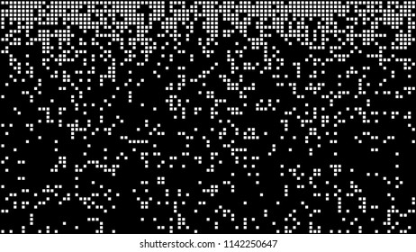 Abstract pixel gradient background. Falling pixels. Broken texture. Abstract vertical gradient halftone. Vector illustration.