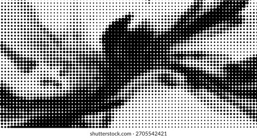 Fundo abstrato do gradiente de pixel. Pixel Abstract Mosaic (em inglês). Meio-tom de gradiente vertical abstrato. Ilustração vetorial.

