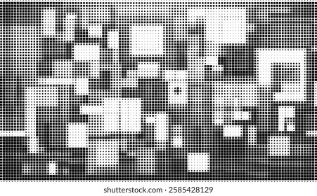 Abstract Pixel Halftone Square Patterns