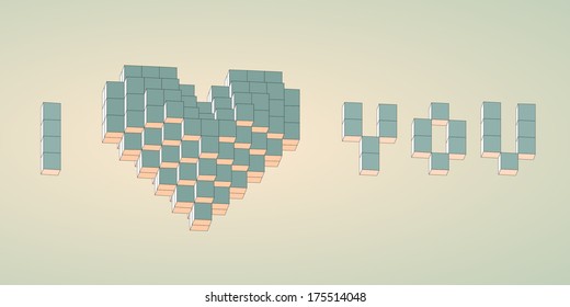 abstract pixel heart