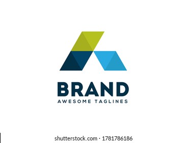 Resumen Letra del logotipo del hexágono de píxeles Una ilustración de diseño colorida