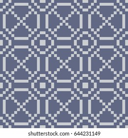 Abstract pixel illustration, seamless pattern