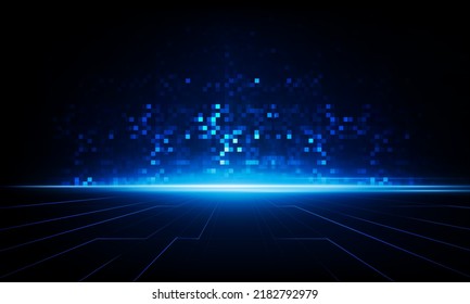 Abstract pixel Key Door open Light out technology and Question mark background Hitech communication concept innovation background,  vector design
