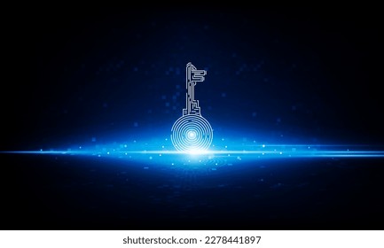 Abstract pixel Key Door open Light out technology and Question mark background Hitech communication concept innovation background,  vector design