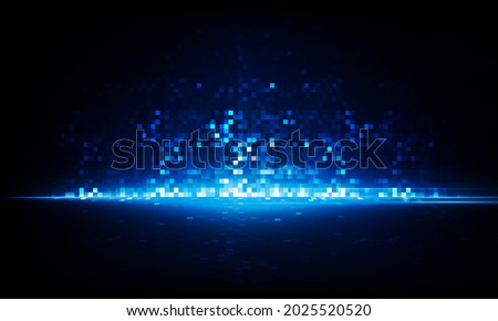 Abstract pixel Key Door open Light out technology and Question mark background Hitech communication concept innovation background,  vector design