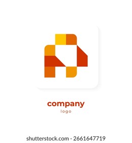 Letra abstracta en píxeles o logotipo inicial