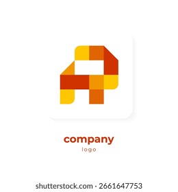 Letra abstracta en píxeles o logotipo inicial