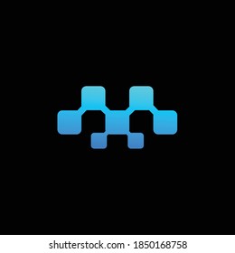 Abstract Pixel Linked  colorful Logo