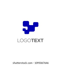 Abstract pixel logo. Tech logo