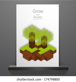 Abstract pixel mosaic 3d art, Professional printable Eco cover design