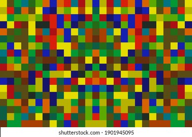 Abstract pixel mosaic background. Colorful pixel mosaic wallpaper. Geometrical square pixel mosaic background. Pixel pattern background.
