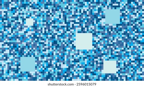 ABSTRACT PIXEL PATTERN BACKGROUND BLUE COLORFUL MOSAIC GRID DESIGN WITH GEOMETRIC SHAPES VECTOR TEMPLATE GOOD FOR MODERN WEBSITE, WALLPAPER, COVER DESIGN 