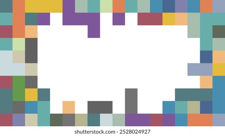 ABSTRACT PIXEL PATTERN BACKGROUND COLORFUL MOSAIC GRID DESIGN WITH COPY SPACE AREA VECTOR TEMPLATE GOOD FOR MODERN WEBSITE, WALLPAPER, COVER DESIGN 
