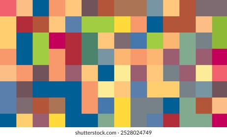 ABSTRACT PIXEL PATTERN BACKGROUND PASTEL COLORFUL MOSAIC GRID DESIGN WITH GEOMETRIC SHAPES VECTOR TEMPLATE GOOD FOR MODERN WEBSITE, WALLPAPER, COVER DESIGN 