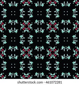 Abstract pixel pattern. Cloth design, wallpaper. Vector illustration.