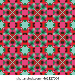 Abstract pixel pattern. Cloth design, wallpaper. Vector illustration.
